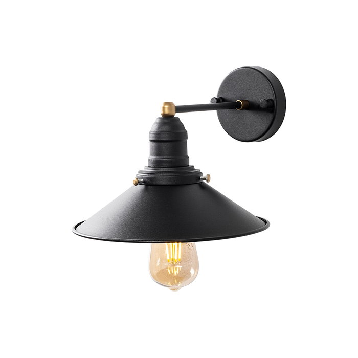Opviq Lámpara de pared Conical Negro y Antiguo Opviq Lámpara de pared Conical Negro y Antiguo